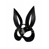 Черная кожаная маска зайки Miss Bunny - БДСМ Арсенал - купить с доставкой в Рыбинске