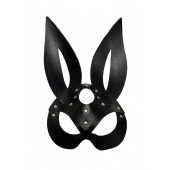 Черная кожаная маска зайки Miss Bunny - БДСМ Арсенал - купить с доставкой в Рыбинске