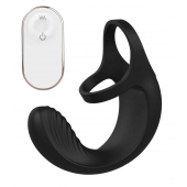 Черный анальный стимулятор с эрекционными кольцами Remote Couple Teaser - Dream Toys - в Рыбинске купить с доставкой
