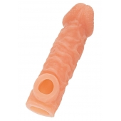 Телесная закрытая насадка с шершавой головкой Cock Sleeve Size L - 17,6 см. - KOKOS - в Рыбинске купить с доставкой