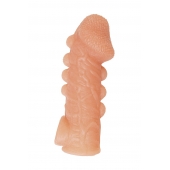 Телесная закрытая насадка с шишечками Cock Sleeve Size S - 13,8 см. - KOKOS - в Рыбинске купить с доставкой