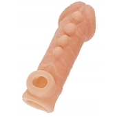 Телесная закрытая насадка с шишечками Cock Sleeve Size M - 15,6 см. - KOKOS - в Рыбинске купить с доставкой