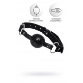 Черный кляп-шар на кожаных ремешках Anonymo - ToyFa - купить с доставкой в Рыбинске