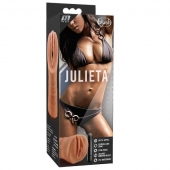 Мастурбатор-вагина цвета карамели Julieta с вибрацией - Blush Novelties - в Рыбинске купить с доставкой