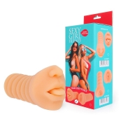 Телесный мастурбатор-ротик с высунутым язычком - Bior toys - в Рыбинске купить с доставкой