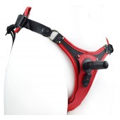 Красно-черный женский пояс с 2 способами крепления насадок - LOVETOY (А-Полимер) - купить с доставкой в Рыбинске