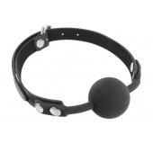 Черный силиконовый кляп-шарик на ремешках - Fetish Tentation - купить с доставкой в Рыбинске