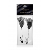 Зажимы для сосков с черными перьями Sweet Caress Feather Nipple Clumps - Sweet Caress - купить с доставкой в Рыбинске
