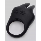Черное эрекционное виброкольцо Sensation Rechargeable Vibrating Rabbit Love Ring - Fifty Shades of Grey - в Рыбинске купить с доставкой