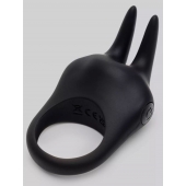 Черное эрекционное виброкольцо Sensation Rechargeable Vibrating Rabbit Love Ring - Fifty Shades of Grey - в Рыбинске купить с доставкой