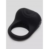 Черное эрекционное виброкольцо Sensation Rechargeable Vibrating Love Ring - Fifty Shades of Grey - в Рыбинске купить с доставкой