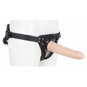 Пустотелый страпон Harness CLASSIC с бандажом - 19,5 см. - LOVETOY (А-Полимер) - купить с доставкой в Рыбинске