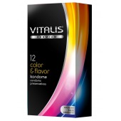Цветные ароматизированные презервативы VITALIS PREMIUM color   flavor - 12 шт. - Vitalis - купить с доставкой в Рыбинске
