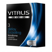 Презервативы VITALIS PREMIUM delay   cooling с охлаждающим эффектом - 3 шт. - Vitalis - купить с доставкой в Рыбинске