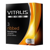 Ребристые презервативы VITALIS PREMIUM ribbed - 3 шт. - Vitalis - купить с доставкой в Рыбинске