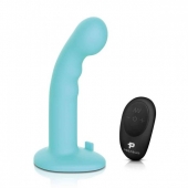 Голубая изогнутая насадка 6in Remote Control Ripple P-Spot G-Spot на черных трусиках - 16 см. - Pegasus - купить с доставкой в Рыбинске