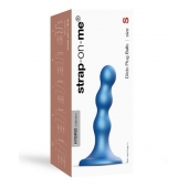 Голубая насадка Strap-On-Me Dildo Plug Balls size S - Strap-on-me - купить с доставкой в Рыбинске