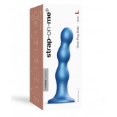 Голубая насадка Strap-On-Me Dildo Plug Balls size L - Strap-on-me - купить с доставкой в Рыбинске