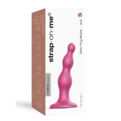 Розовая насадка Strap-On-Me Dildo Plug Beads size S - Strap-on-me - купить с доставкой в Рыбинске