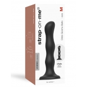 Черная насадка Strap-On-Me Dildo Geisha Balls size M - Strap-on-me - купить с доставкой в Рыбинске
