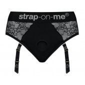 Черные трусики для насадок Diva Lingerie Harness - size M - Strap-on-me - купить с доставкой в Рыбинске