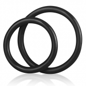 Набор из двух черных силиконовых колец разного диаметра SILICONE COCK RING SET - BlueLine - в Рыбинске купить с доставкой