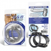 Двойное кольцо выносливости на пенис DUAL STAMINA RING - BlueLine - в Рыбинске купить с доставкой