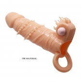 Телесная удлиняющая вибронасадка Penis Sleeve Connor - 17 см. - Baile - в Рыбинске купить с доставкой