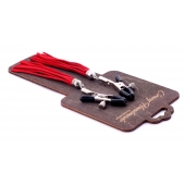 Металлические зажимы на соски с красными замшевыми кисточками - Crazy Handmade - купить с доставкой в Рыбинске