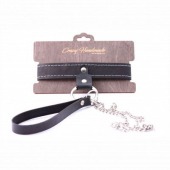 Узкий однослойный ошейник с поводком - Crazy Handmade - купить с доставкой в Рыбинске