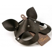 Черная кожаная маска  Кошка  с маленькими ушками - Crazy Handmade - купить с доставкой в Рыбинске