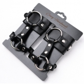 Черные наручники с креплением на кисть руки - Crazy Handmade - купить с доставкой в Рыбинске