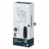 Черный мастурбатор с вибрацией Power Masturbator - Satisfyer - в Рыбинске купить с доставкой
