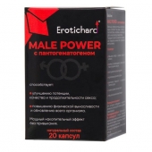 Капсулы для мужчин Erotichard male power с пантогематогеном - 20 капсул (0,370 гр.) - Erotic Hard - купить с доставкой в Рыбинске