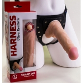 Страпон Harness из двух предметов: регулируемые трусики и насадка-фаллос - 17,5 см. - LOVETOY (А-Полимер) - купить с доставкой в Рыбинске
