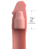 Телесная насадка-удлинитель 2 Inch Silicone X-tension with Strap - 20,3 см. - Pipedream - в Рыбинске купить с доставкой