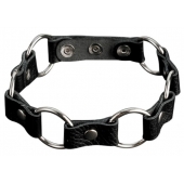 Кожаный черный ошейник с кольцами - Sitabella - купить с доставкой в Рыбинске