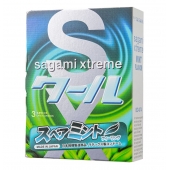 Презервативы Sagami Xtreme Mint с ароматом мяты - 3 шт. - Sagami - купить с доставкой в Рыбинске