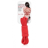 Красная хлопковая веревка для связывания - 3 м. - Lux Fetish - купить с доставкой в Рыбинске