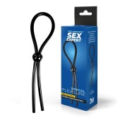Черное силиконовое лассо с шариком для утяжки - Sex Expert - в Рыбинске купить с доставкой