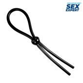 Черное силиконовое лассо с шариком для утяжки - Sex Expert - в Рыбинске купить с доставкой