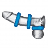 Комплект из трех голубых эрекционных колец 3-Pack Ribbed Rider Cock Ring Set - BlueLine - в Рыбинске купить с доставкой