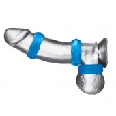 Комплект из трех голубых колец для эрекции 3-Pack Nuts   Bolts Stretch Cock Ring Set - BlueLine - в Рыбинске купить с доставкой