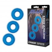 Комплект из трех голубых колец для эрекции 3-Pack Ultra-Stim Stretch Cock Rings - BlueLine - в Рыбинске купить с доставкой