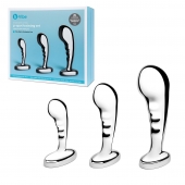 Набор из 3 стальных стимуляторов простаты Stainless Steel P-spot Training Set - b-Vibe - в Рыбинске купить с доставкой