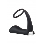 Черное эрекционное кольцо с вибропробкой Vibrating Anal Plug With Cockring - Dream Toys - в Рыбинске купить с доставкой