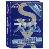Розовые презервативы Sagami Xtreme FEEL FIT 3D - 3 шт. - Sagami - купить с доставкой в Рыбинске