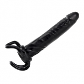 Чёрная насадка-фаллос для двойного проникновения INFLATABLE DILDO SLIM DONG  - 13,5 см. - Toyz4lovers - в Рыбинске купить с доставкой