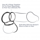 Набор из трех черных эрекционных колец Silicone 3-Ring Stamina Set - Pipedream - в Рыбинске купить с доставкой