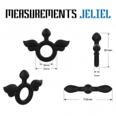 Черное эрекционное кольцо с крыльями Rooster Jeliel Angel - Velv or - в Рыбинске купить с доставкой